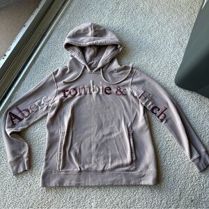 Abercrombie & Fitch XS Hoodie Y2K Logo Light Mauve Sweatshirt